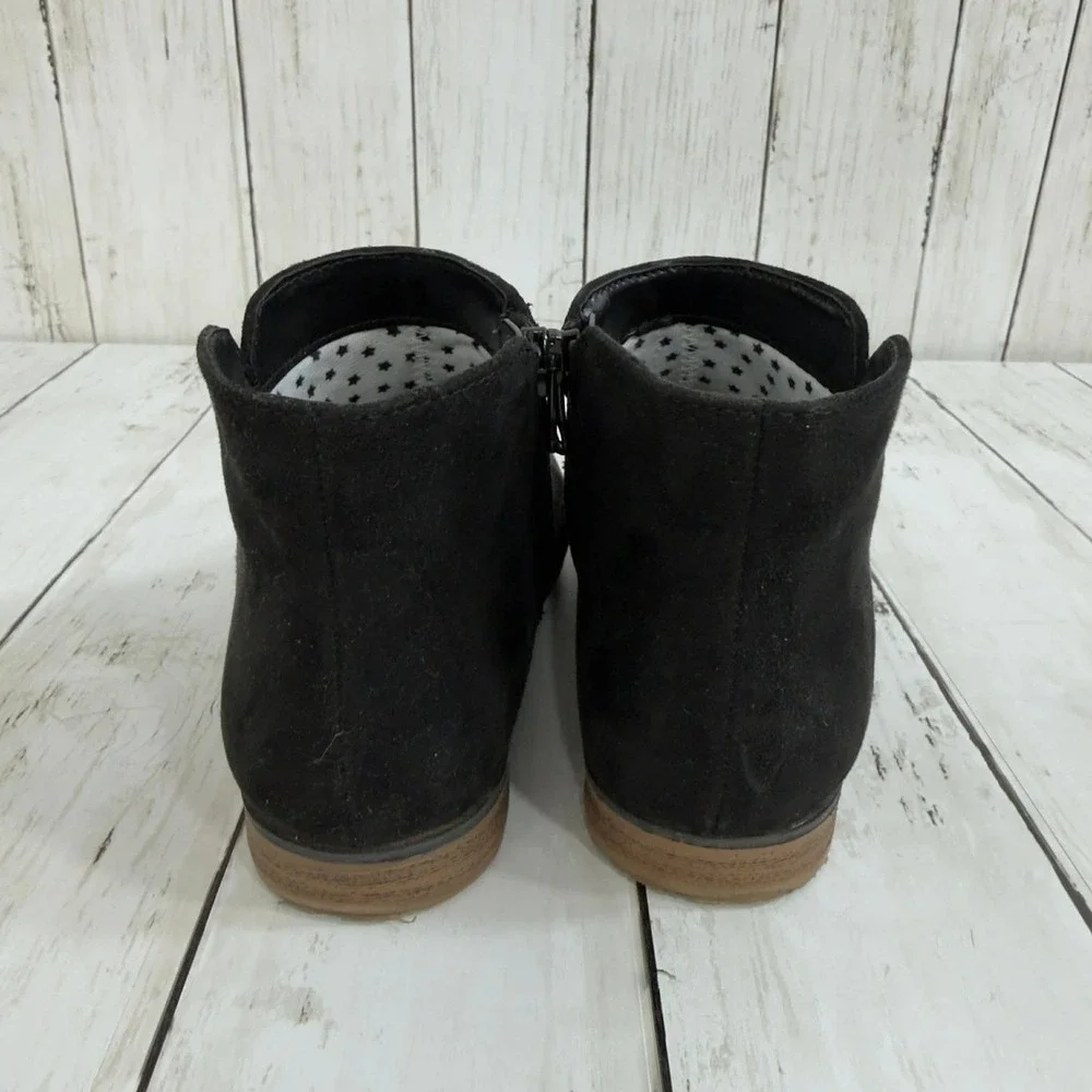 Cat & Jack Girl's Black Faux Suede‎ Ankle Boots Side Zip Size 1